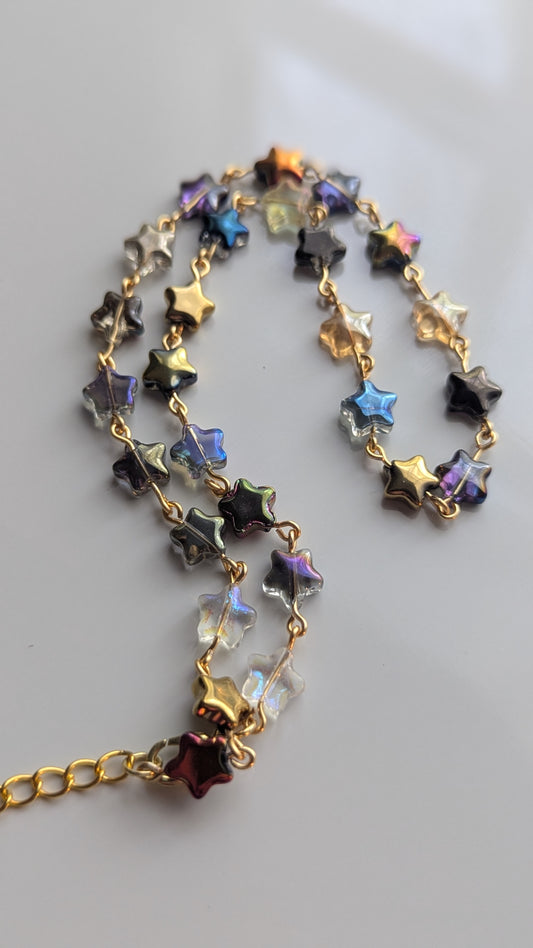 Stellar Thread - Glass Star Bead Choker Necklace | Night Blooming Jasmine