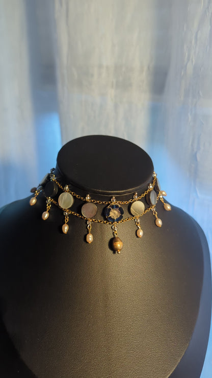Moonflower Choker - Abalone Shell & Pearl Choker Necklace | Night Blooming Jasmine