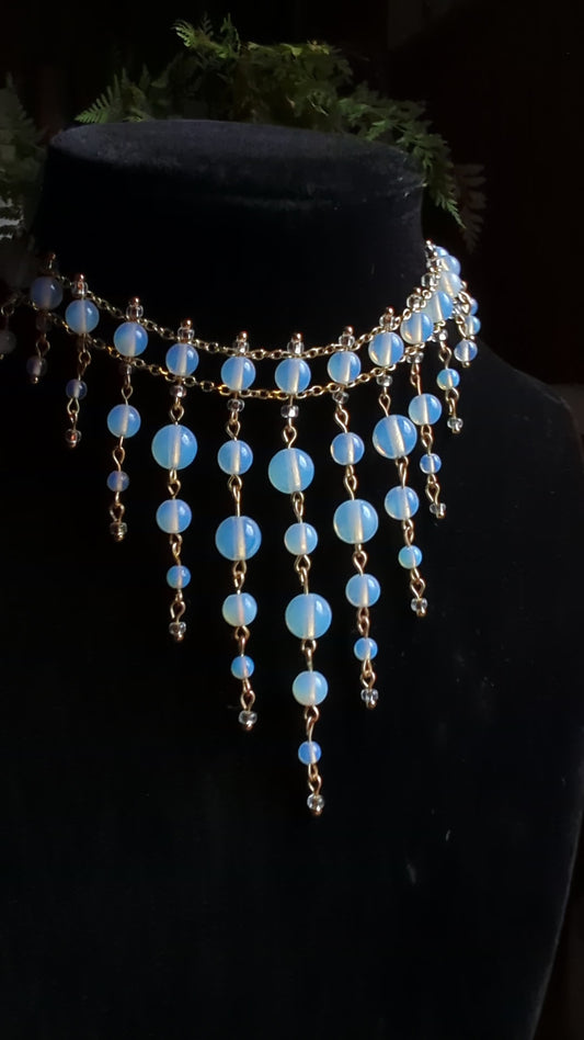 Moonveil Choker - Handmade Statement Necklace | Night Blooming Jasmine