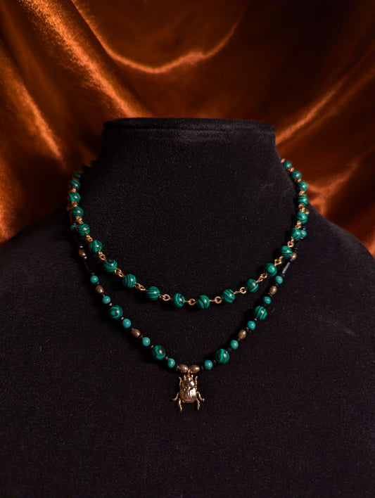 Scarab & Malachite Necklace