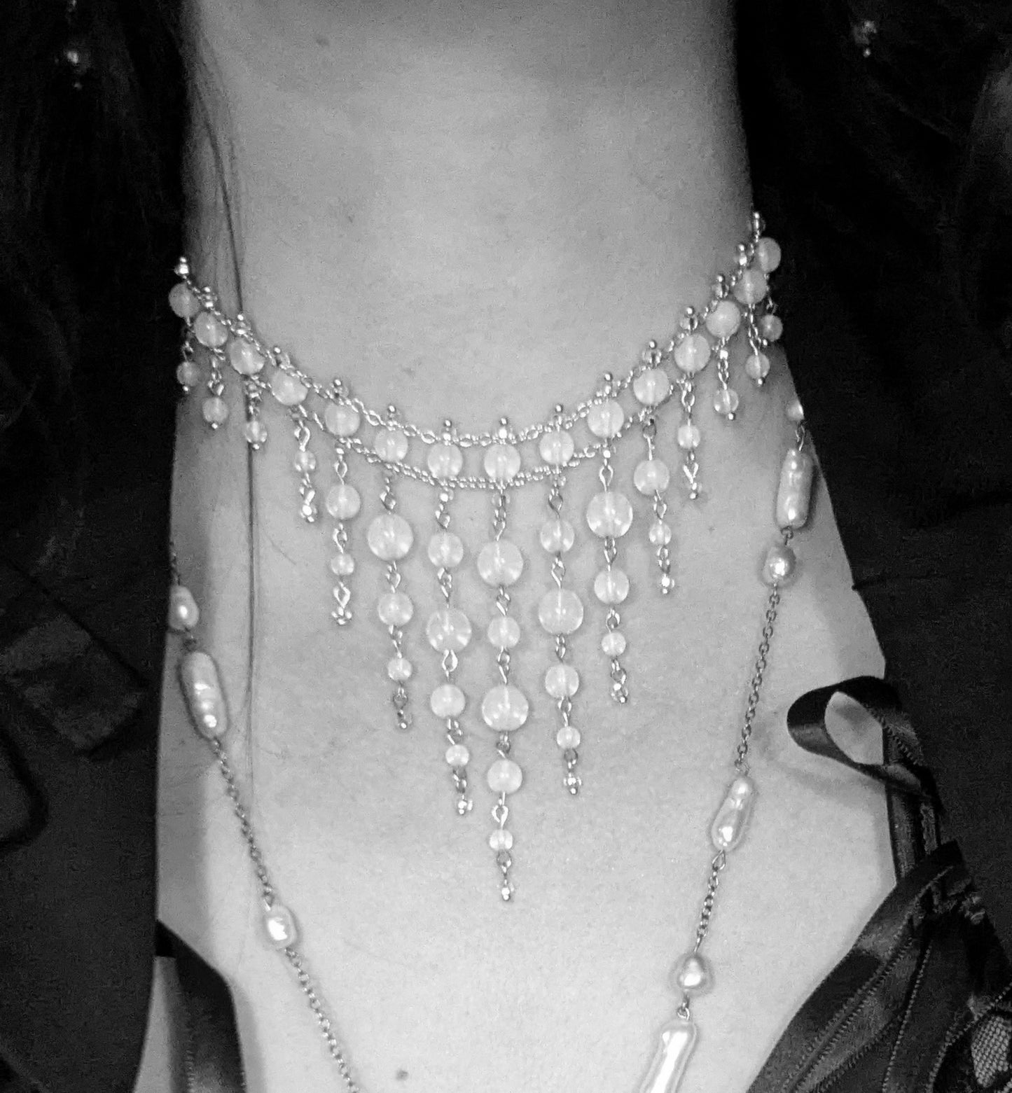 Moonveil Choker - Handmade Statement Necklace | Night Blooming Jasmine