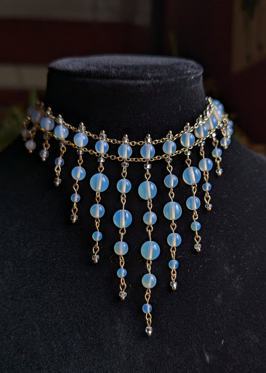 Moonveil Choker - Handmade Statement Necklace | Night Blooming Jasmine