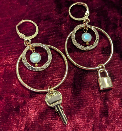 Lock & Key Hoop Earrings