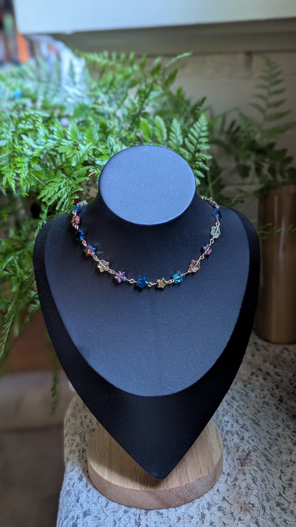 Stellar Thread - Glass Star Bead Choker Necklace | Night Blooming Jasmine